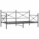 Day Bed without Mattress Black 100x190 cm Steel 4104669