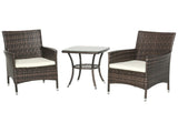 Three-Piece Rattan Chair Set, with Cushions - Brown T3398P377731