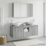 Bathroom Cabinet Set 4 pcs Grey Sonoma Engineered Wood 3406508