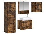 Bathroom Cabinet Set 5 pcs Smoked Oak 50 x 14.5 x 70 cm 3407323