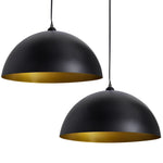 ZNTS Ceiling Lamp 2 pcs Height-adjustable Semi-spherical Black 241113