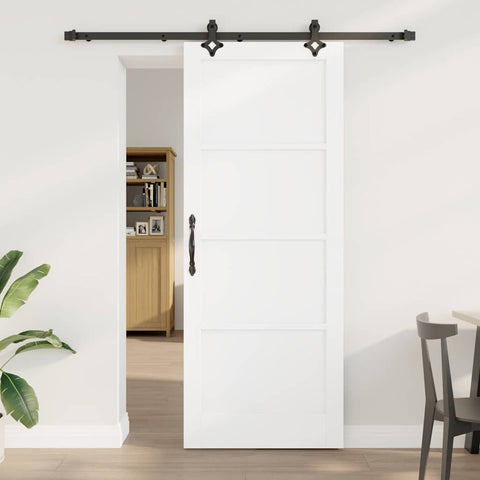 Sliding Door Manual White and black 83 x 211 cm 3333507