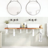 Basin Shelf Wall Mounted Steel and Solid Wood Acacia 3302756