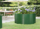 Garden Raised Bed Galvanised Steel 100x100x68 cm Green 319053