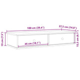 Wall Shelf with Drawers Smoked Oak 100x37.5x19 cm Engineered Wood 859963