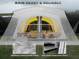 4 Man Tunnel Tent, Family Camping Tent with Porch, Bedroom and Living Area, Sewn in Groundsheet, T3398P349073