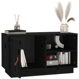 TV Cabinet Black 70x34x40 cm Solid Wood Pine 818239