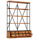 284423 4-Tier Bookcase with 6 Drawers 122x36x181 cm Solid Mango Wood