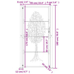 Garden Gate Anthracite 105x180 cm Steel Tree Design 153158