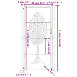 Garden Gate Anthracite 105x180 cm Steel Tree Design 153158