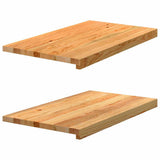 Window Sills 2 pcs Light Brown 70x40x2 cm Solid Wood Oak 4009157