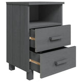 Bedside Cabinet HAMAR Dark Grey 40x35x62 cm Solid Wood Pine 340414