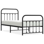 Metal Bed Frame without Mattress with Footboard Black 90x200cm 352589