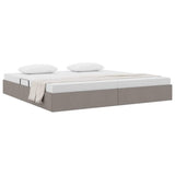 Storage Bed with Mattress Taupe 200 x 200 cm Fabric 3370037