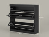 16 Shoe Pair Storage Cabinet, with Flip Doors - High Gloss Black T3398P343168
