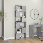 Book Cabinet Room Divider Concrete Grey 60x24x186 cm Engineered Wood 809102