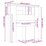 Headboard Cabinet Smoked Oak 100x18.5x102.5 cm 817264