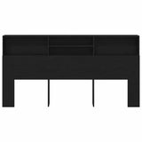 Headboard Cabinet Black Oak 200 x 19 x 103.5 cm Engineered Wood 862755