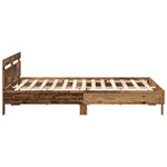 Bed Frame with Headboard Old wood 200 x 200 cm Engineered wood 3333933