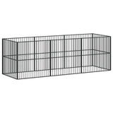 Dog Playpen 8 Panels Black Galvanised Steel 3209553