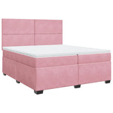 Box Spring Bed with Mattress Pink 200x200 cm Velvet 3291001