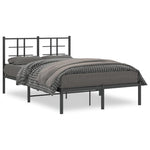 Metal Bed Frame without Mattress with Headboard Black 120x200cm 355559