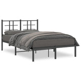 Metal Bed Frame without Mattress with Headboard Black 120x200cm 355559