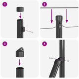 Fence with Posts Grey 0.6 x 100 m PVC-coated steel 3353299