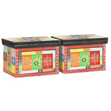 Bedside Cabinet with Drawer 2 pcs Multicolour 40 x 30 x 28 cm 4017587