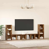 TV Cabinet Set 4 pcs Old Wood 37 x 35 x 107 cm Engineered Wood 3393522