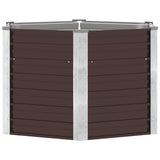 Garden Raised Bed Brown 129x129x77 cm Galvanised Steel 45721