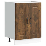 Sink Base Cabinet "Kalmar" Smoked Oak 60x46x81,5 cm Engineered Wood 853442