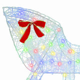 Reindeer Pull Sleigh Colourful 70 x 26 x 129 cm Acrylic 42019078