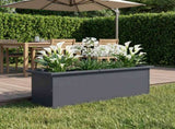Garden Planter with LED Antracite 30 x 100 x 30 cm Steel 8008116