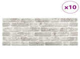Wall Panels 10 pcs Light Grey 100 x 50 cm EPS Foam 332924