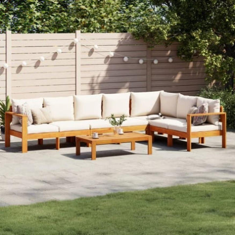 ZNTS 5 Piece Garden Sofa Set with Cushions Solid Wood Acacia 3214850