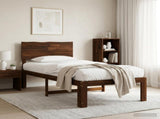 Single Bed Frame with Headboard ROSTOCK Dark Brown 100 x 200 cm 903332