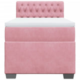 Box Spring Bed with Mattress Pink 100x200 cm Velvet 3286245