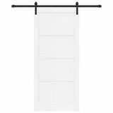 Sliding Door White and Black 93 x 211 cm Solid Pine Wood 3333181
