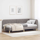 Corner Bed Frame with Headboard Taupe 100 x 200 cm Fabric 42016582