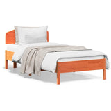 Bed Frame without Mattress Wax Brown 100x200 cm Solid Wood Pine 3207220