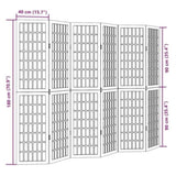 Room Divider 6 Panels Black Solid Wood Paulownia 358778