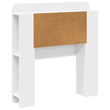 Headboard Cabinet with Storage White Engineered Wood 8001246