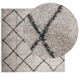 Shaggy Rug PAMPLONA High Pile Modern Beige and Anthracite 240x240 cm 375394