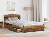Bed Frame with Headboard Old Wood 90 x 200 cm Engineered Wood 3413245
