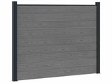 Fence Set 6 pcs 965 x 186 cm WPC and Aluminium Grey 3429406