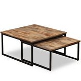 Nesting Coffee Table Set 2 Pieces Solid Reclaimed Teak 245406