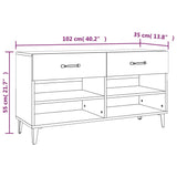 Shoe Cabinet Sonoma Oak 102x35x55 cm Engineered Wood 812828