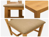 Dining Set 5 pcs Beige Solid Oak Wood 3430248