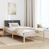 Bed frame Brown and dark grey 90 x 190 cm Solid pine wood 878645